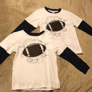 2 Gymboree long sleeve football shirt